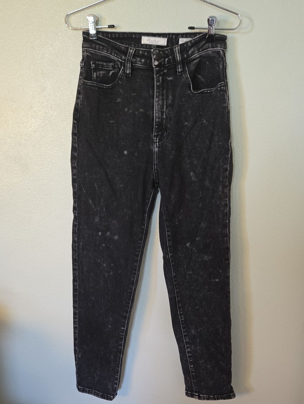 Kancan | Black Acid Wash Ultra High Rise Baggy Fit Jeans Size 25